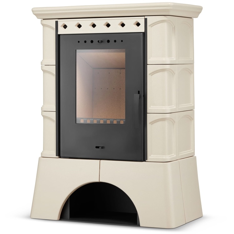 Tegelkachel houtkachel - 10kW - vrijstaand - ATOL - cappuccino