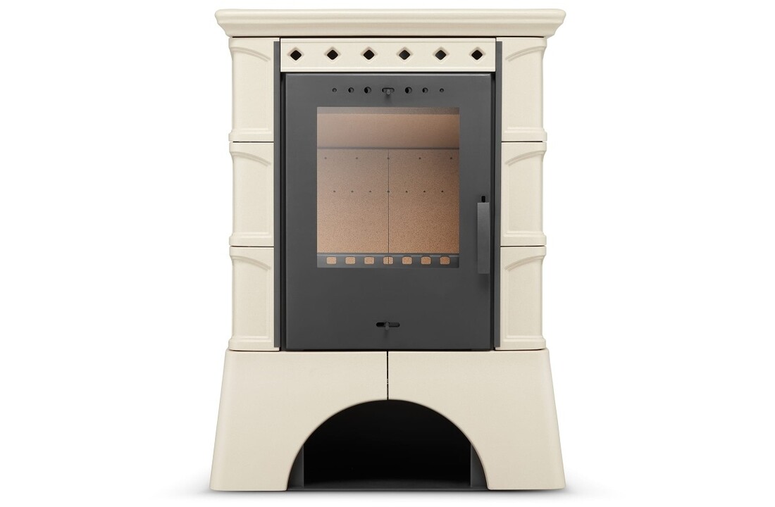 Tegelkachel houtkachel - 10kW - vrijstaand - ATOL - cappuccino