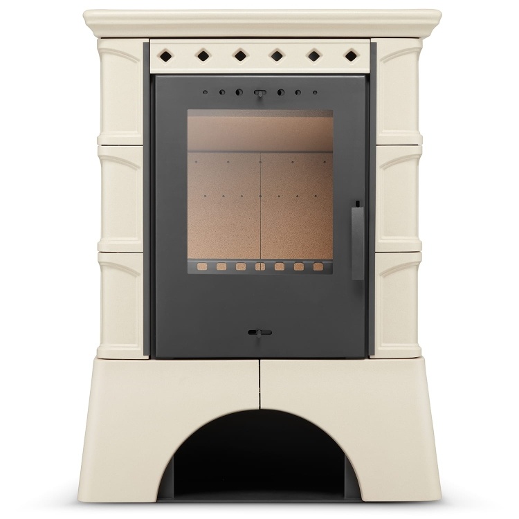 Tegelkachel houtkachel - 10kW - vrijstaand - ATOL - cappuccino