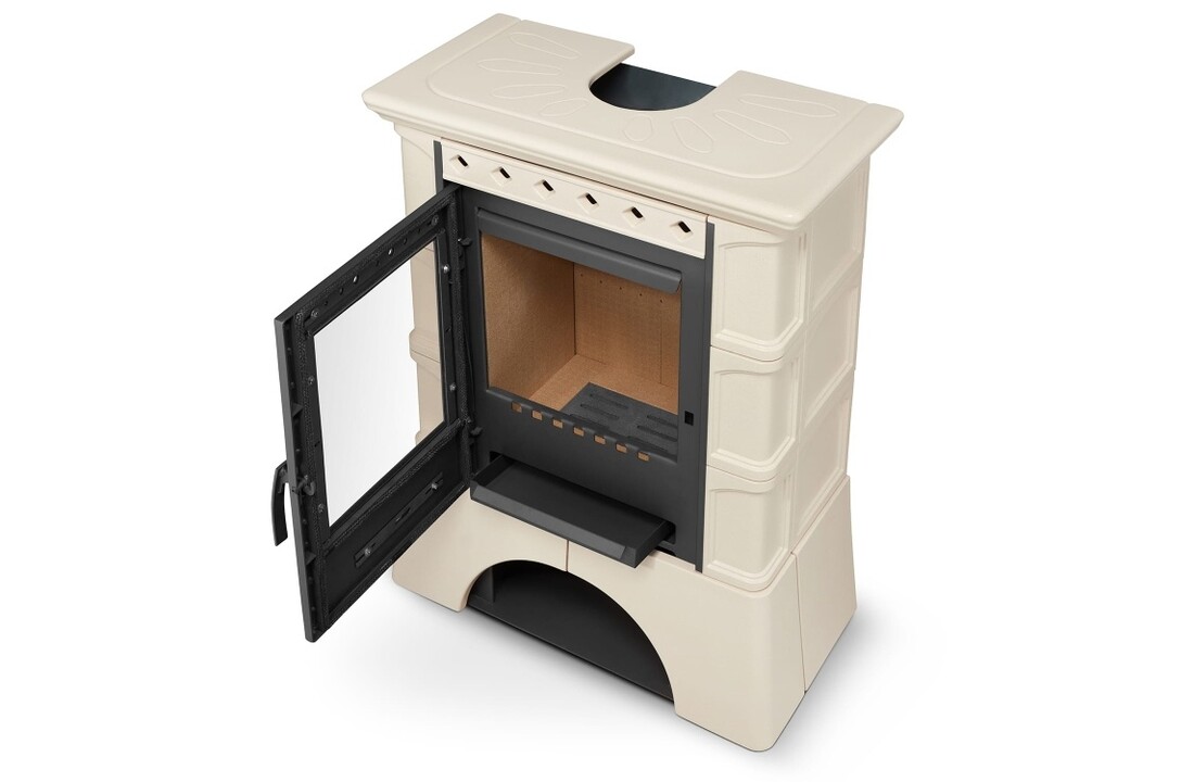 Tegelkachel houtkachel - 10kW - vrijstaand - ATOL - cappuccino