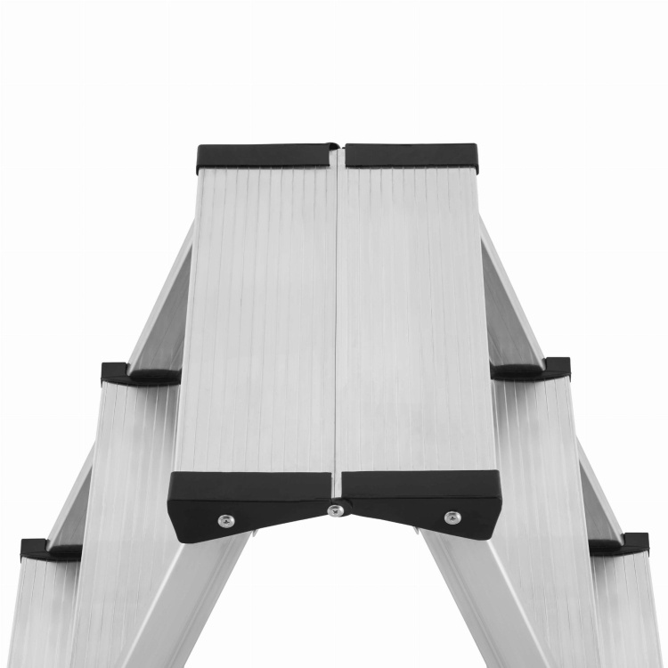 Huishoudtrap - 2x 6 treden - aluminium - 3,30 m werkhoogte