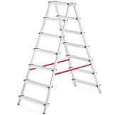Dubbelzijdige huishoudtrap HIGHER 2x7 treden - 3,5 m