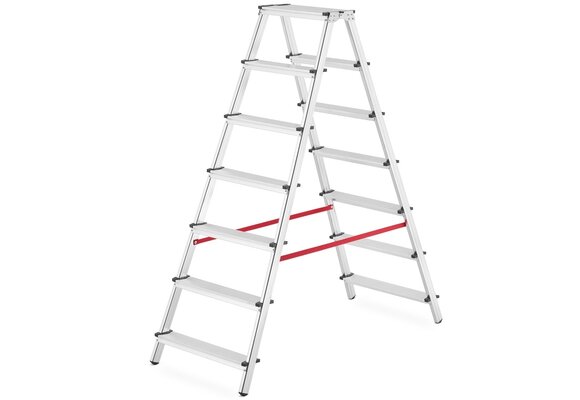 Dubbelzijdige huishoudtrap HIGHER 2x7 treden - 3,5 m