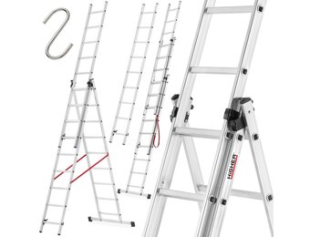 HIGHER 3x9 Aluminium Universele Ladder + GRATIS Haak