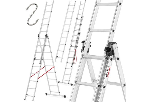 HIGHER 3x9 Aluminium Universele Ladder + GRATIS Haak