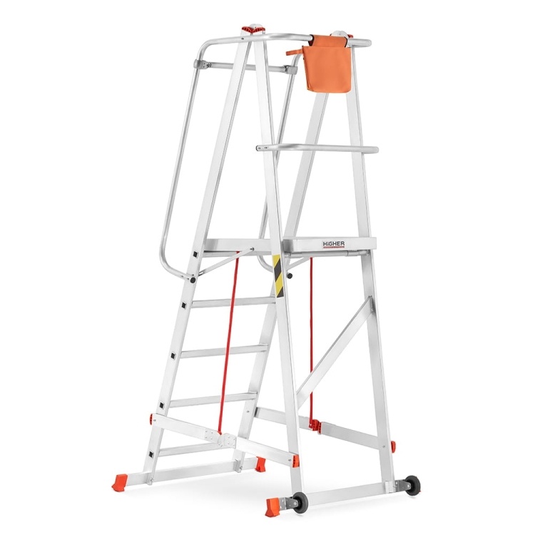 Magazijn bordestrap - 3,32 m werkhoogte - aluminium - HIGHER