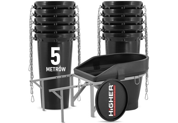 Stortkoker - met draagconstructie - 5 m - Ø 60-41 cm - zwart