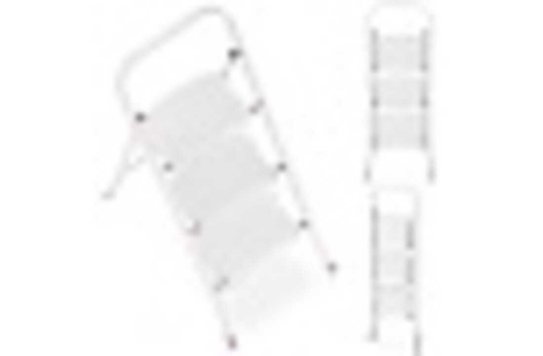 Huishoudtrap - 3 treden - inklapbaar - 68,5 cm hoog - wit/roze