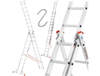 HIGHER 73PRO Professionele Aluminium Multifunctionele Ladder 3x12