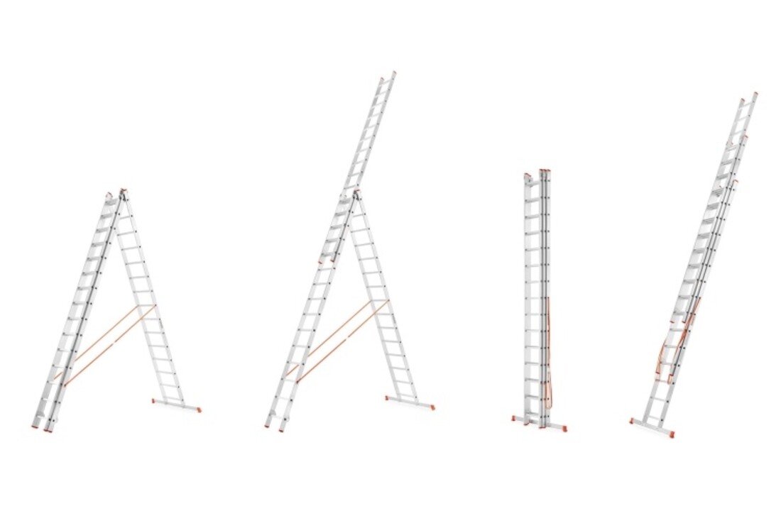 HIGHER 73PRO Professionele Aluminium Multifunctionele Ladder 3x12