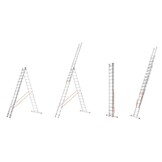HIGHER 73PRO Professionele Aluminium Multifunctionele Ladder 3x12