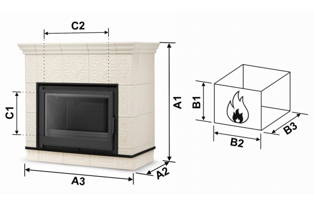 MALLORCA Keramische Kachel met gietijzeren inzetstuk - HIGHER