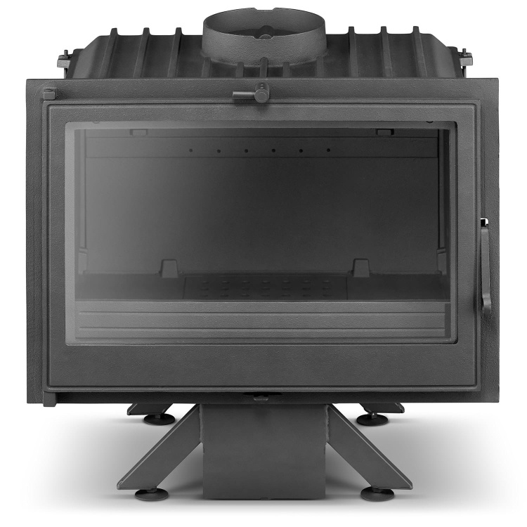 Inbouwhaard - gietijzeren houtkachel - 11,9 kW - zwart