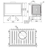 Inbouwhaard - gietijzeren houtkachel - 11,9 kW - zwart