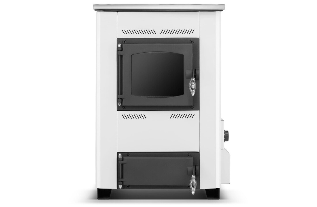 CV houtkachel met kookplaat - 15 kW - TEMY ES 15 - wit