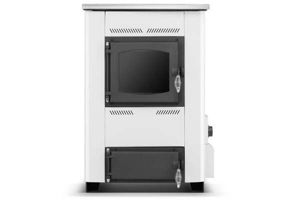 CV houtkachel met kookplaat - 15 kW - TEMY ES 15 - wit