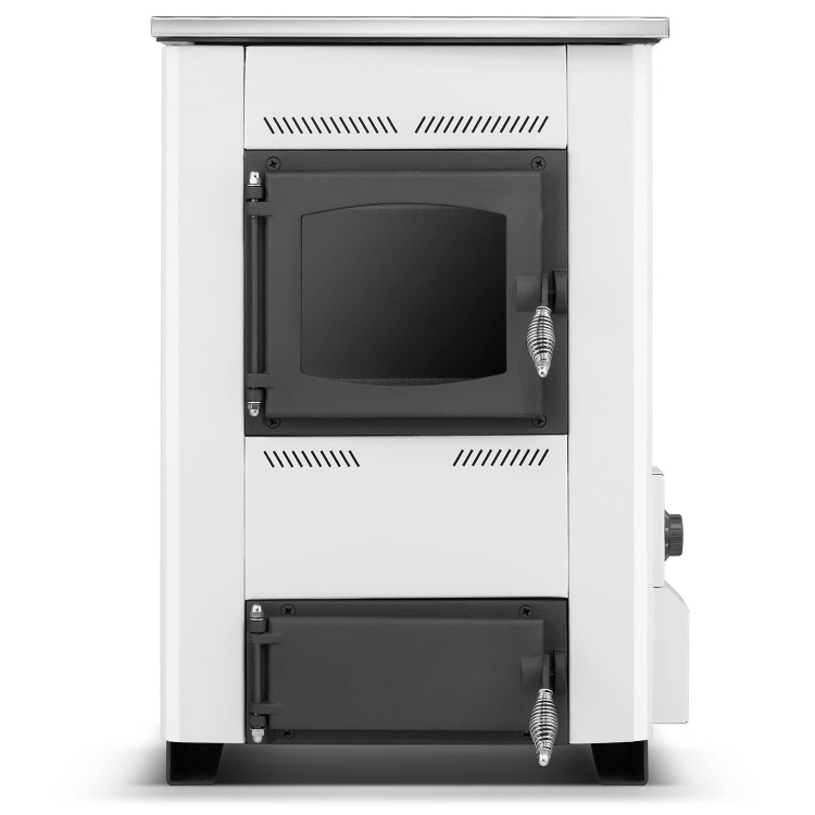CV houtkachel met kookplaat - 15 kW - TEMY ES 15 - wit