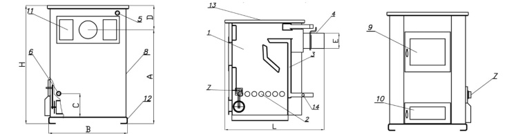 Kachel Temy ES 15 kW Wit - 5e Klasse, EcoDesign