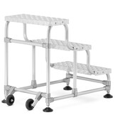 HIGHER 3-treden Alum. Magazijnladder met wielen