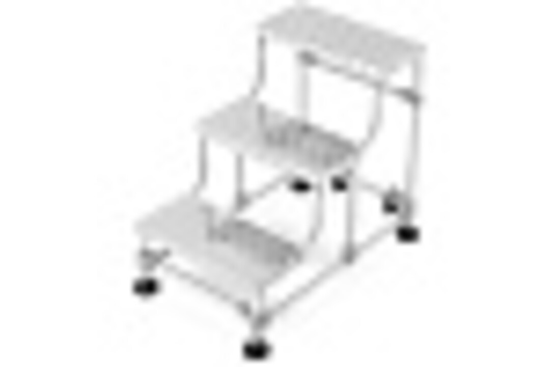 HIGHER 3-treden Alum. Magazijnladder met wielen