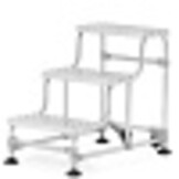 HIGHER 3-treden Alum. Magazijnladder met wielen