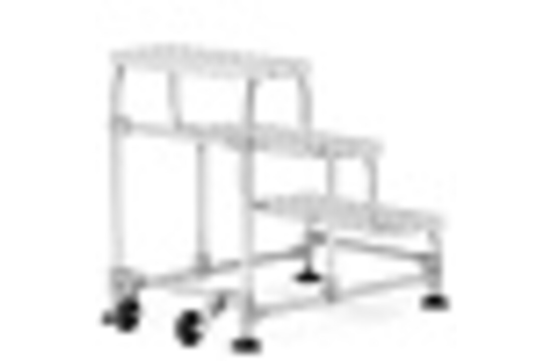 HIGHER 3-treden Alum. Magazijnladder met wielen