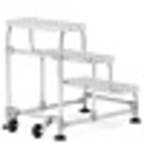 HIGHER 3-treden Alum. Magazijnladder met wielen