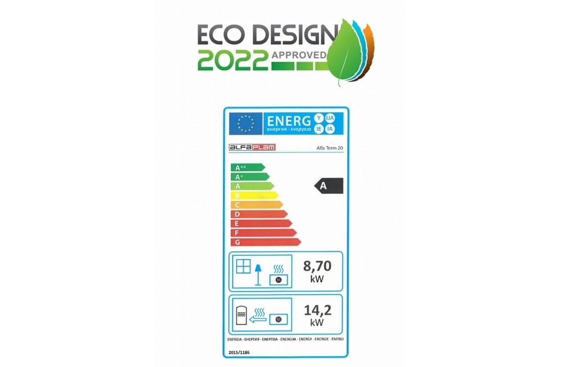 ALFA TERM 20 Kolenkachel Wit met Watermantel - 22.9 kW