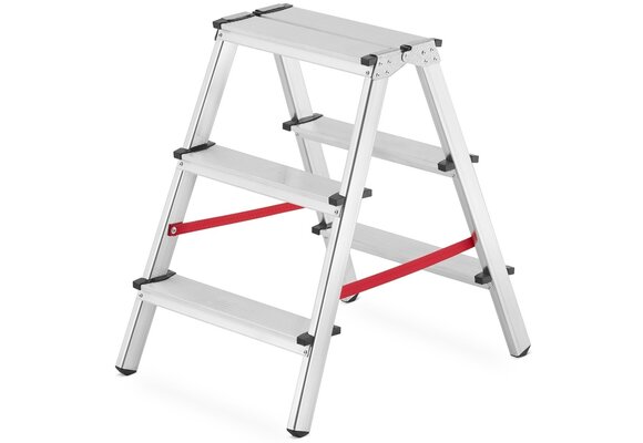 HIGHER Dubbelzijdige Huishoudladder 2x3 treden - Werkhoogte 2,65m