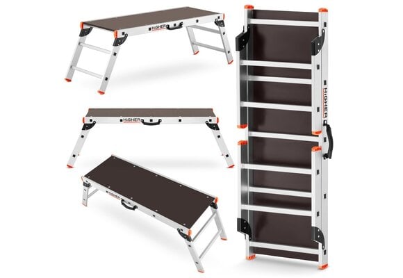 Werkplatform 125x45 cm - aluminium - 2,48 m - max. 150 kg