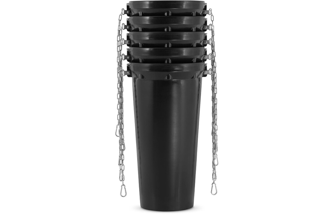 Stortkoker - met draagconstructie - 8 m - Ø 60-41 cm - zwart