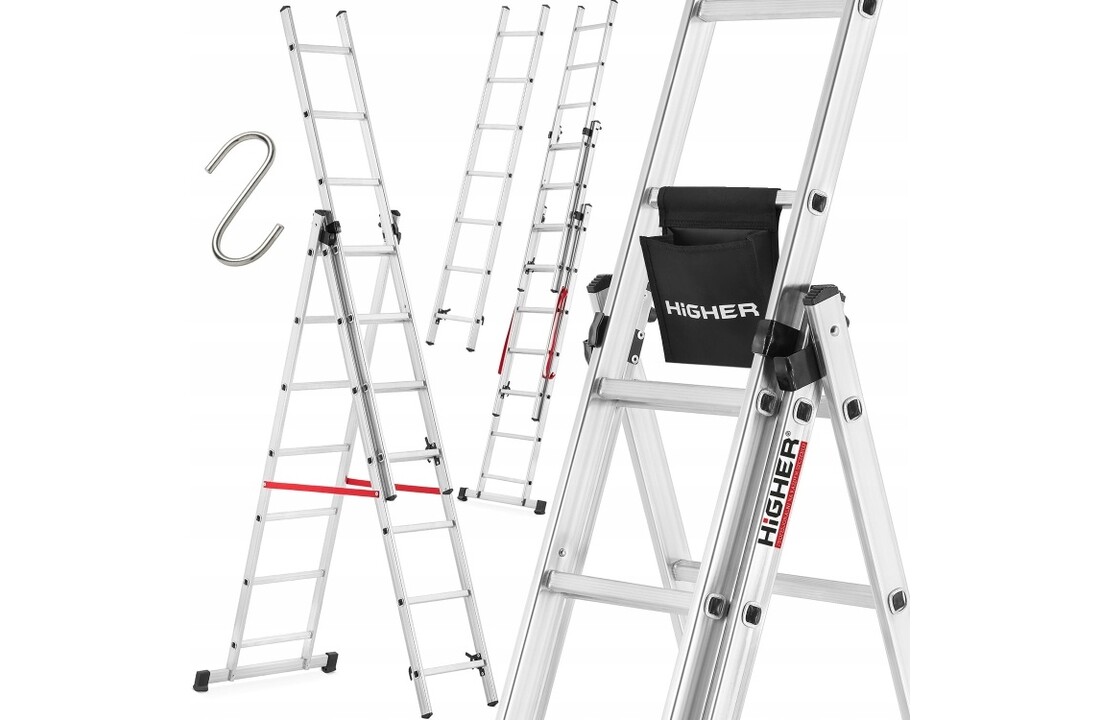 Universele Aluminium Ladder 3x7 HIGHER Eco + Tas