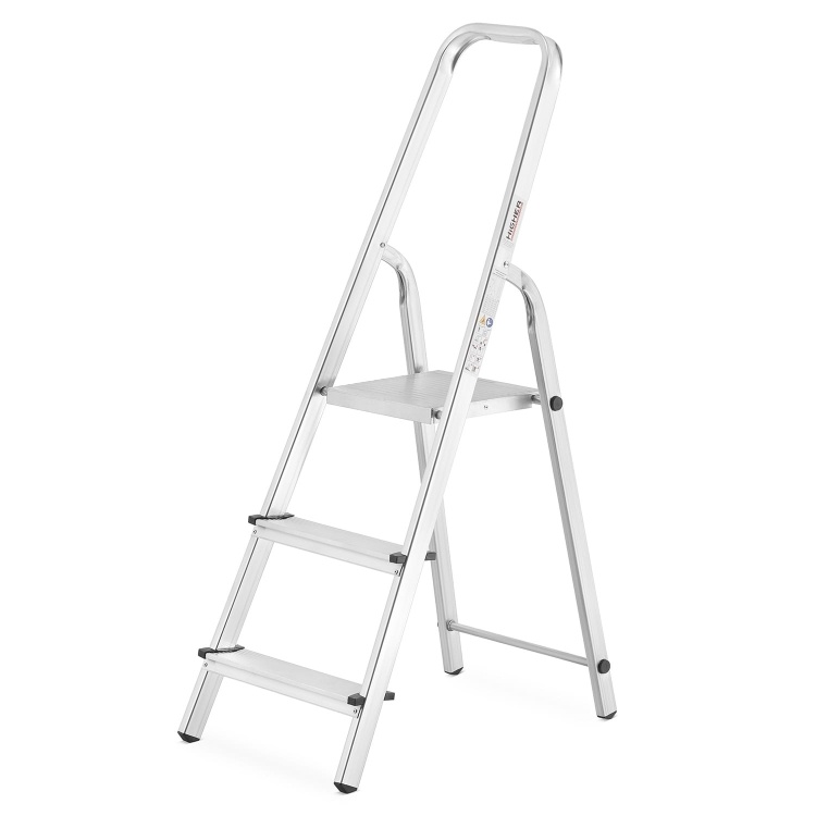 HIGHER Aluminium Huishoudladder 3-traps - 2,55m