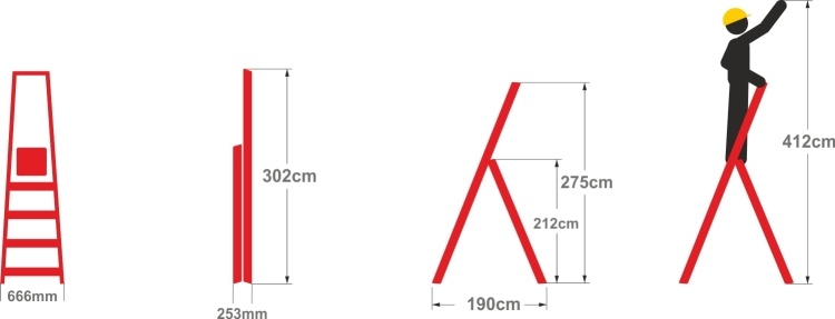 ALOSS 9310 Montage Ladder - Werkhoogte 4,12m