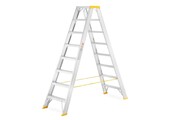 Huishoudtrap - dubbelzijdig - 2x 8 treden - aluminium - 3,70 m
