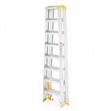 Huishoudtrap - dubbelzijdig - 2x 8 treden - aluminium - 3,70 m