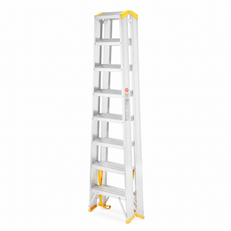 Huishoudtrap - dubbelzijdig - 2x 8 treden - aluminium - 3,70 m