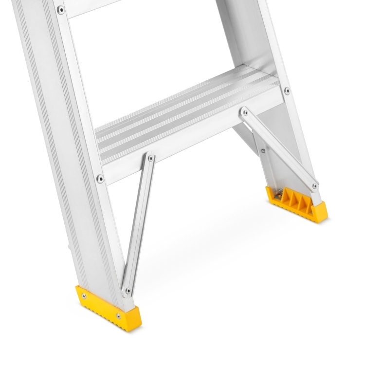 Huishoudtrap - dubbelzijdig - 2x 8 treden - aluminium - 3,70 m