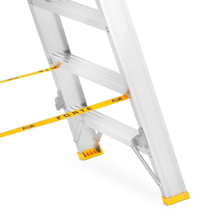 Huishoudtrap - dubbelzijdig - 2x 8 treden - aluminium - 3,70 m