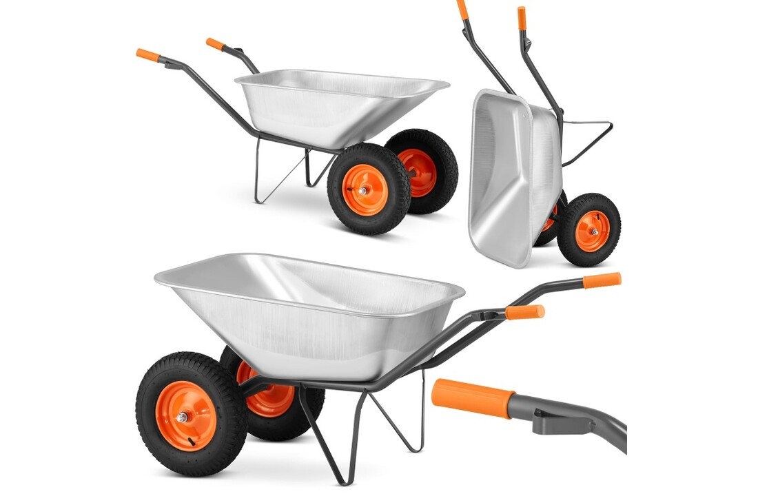 Kruiwagen 140L - met 2 wielen - gegalvaniseerd - tot 380 kg