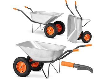 Kruiwagen HIGHER Koleba Dubbele Wielen 140L 380kg Verzinkt