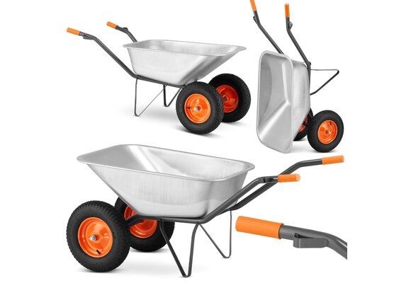 Kruiwagen 140L - met 2 wielen - gegalvaniseerd - tot 380 kg