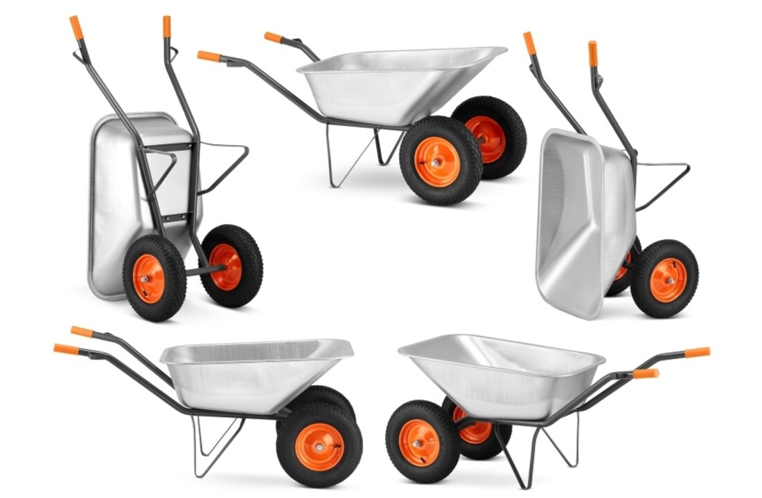 Kruiwagen 140L - met 2 wielen - gegalvaniseerd - tot 380 kg