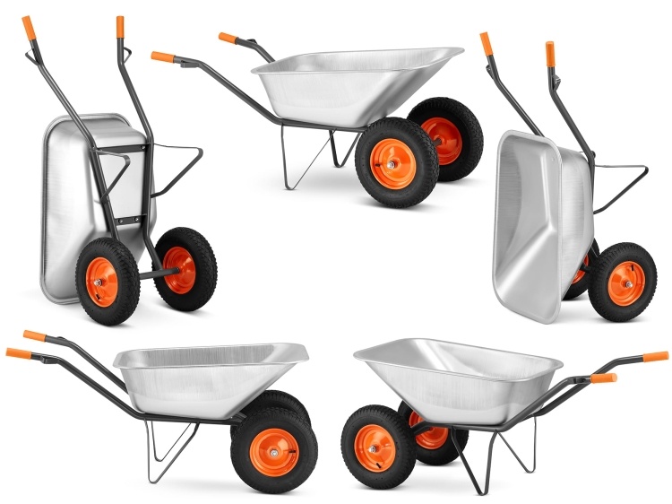 Kruiwagen HIGHER Koleba Dubbele Wielen 140L 380kg Verzinkt