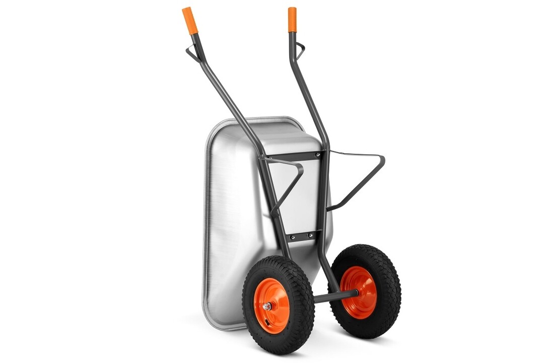 Kruiwagen HIGHER Koleba Dubbele Wielen 140L 380kg Verzinkt