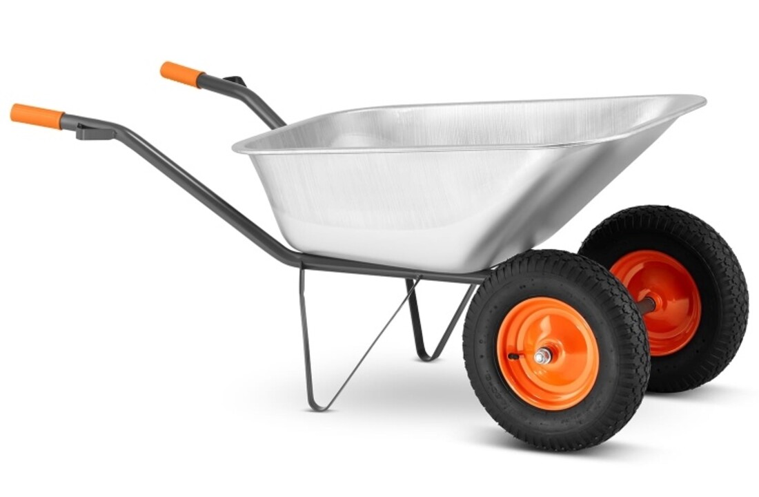 Kruiwagen 140L - met 2 wielen - gegalvaniseerd - tot 380 kg