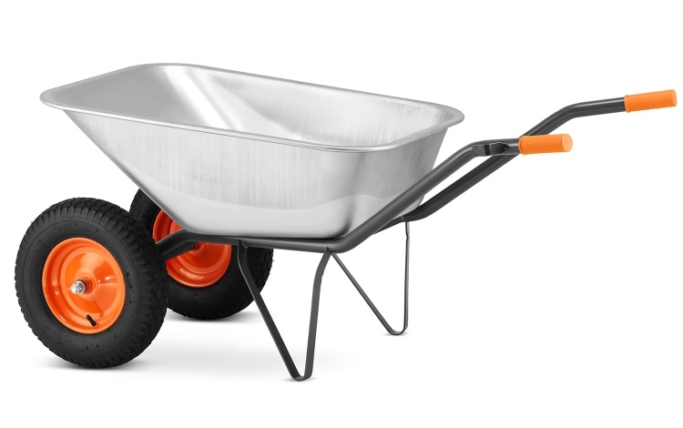 Kruiwagen 140L - met 2 wielen - gegalvaniseerd - tot 380 kg