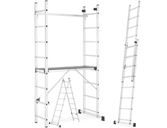 HIGHER Aluminium Steiger / Werkplatform 2x8 met Antislip Platform