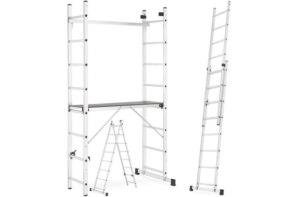 HIGHER Aluminium Steiger / Werkplatform 2x8 met Antislip Platform