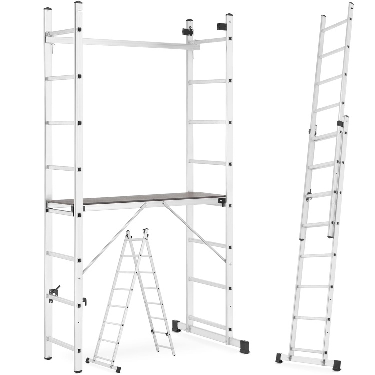 HIGHER Aluminium Steiger / Werkplatform 2x8 met Antislip Platform